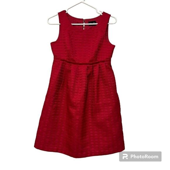 Maxandcleo Womens Dress Red 4 Pleated A Line Sleeveless Zip Back Side Pocket - Picture 1 of 4